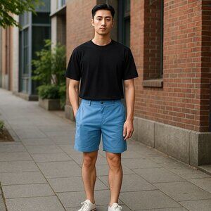 Greg Norman Mens Blue Golf Shorts Size 36 Lightweight Breathable Classic Design